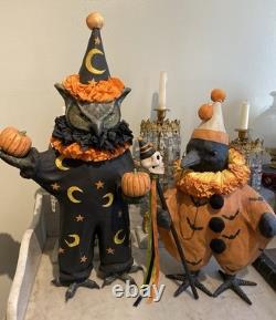 ULTRA RARE Large Bethany Lowe Halloween Crow With Circus Costume & Monocle Retired
