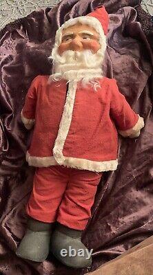 UNUSUAL C1930s antique SANTA CLAUS canvas doll figure