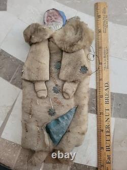 Ultra RARE & Early GERMAN Father Christmas Cotton Wrapped Figure- Easel Back