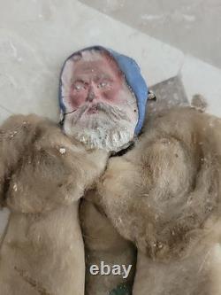 Ultra RARE & Early GERMAN Father Christmas Cotton Wrapped Figure- Easel Back Ultra RARE & Early GERMAN Father Christmas Cotton Wrapped Figure- Easel Back