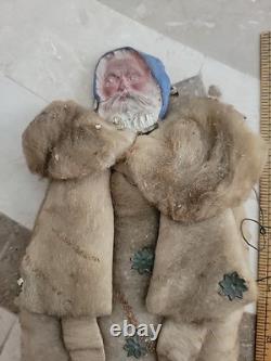 Ultra RARE & Early GERMAN Father Christmas Cotton Wrapped Figure- Easel Back