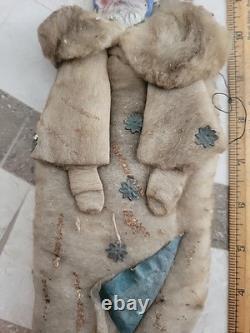 Ultra RARE & Early GERMAN Father Christmas Cotton Wrapped Figure- Easel Back