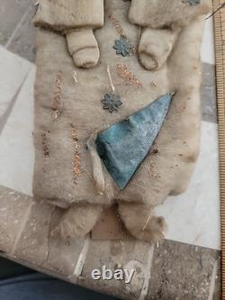 Ultra RARE & Early GERMAN Father Christmas Cotton Wrapped Figure- Easel Back