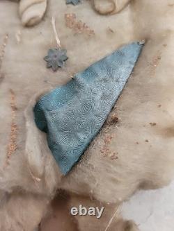 Ultra RARE & Early GERMAN Father Christmas Cotton Wrapped Figure- Easel Back