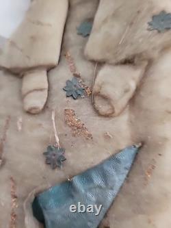 Ultra RARE & Early GERMAN Father Christmas Cotton Wrapped Figure- Easel Back