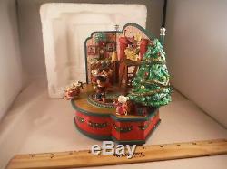 Ultra RARE Enesco Christmas Party Mice Multi-Action/Lights Music Box SEE VIDEO