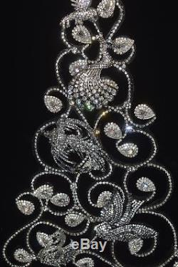 Unique Framed Christmas Tree Made From Vintage Rhinestone Jewelry