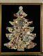 Unique Huge Framed Christmas Tree Made From Vintage Rhinestone Jewelry Stunning