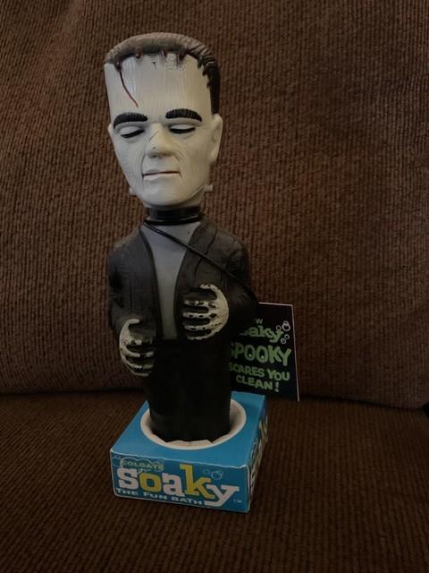 Universal Monster 1960s Frankenstein Soaky Bottle Horror Repro Box And Tag