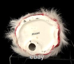 Unusual Vintage NAPCO Ceramic Christmas White Angel withFur Trim Holding Gift