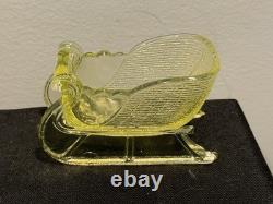 Uranium Glass Vaseline Santa Santa sleigh christmas