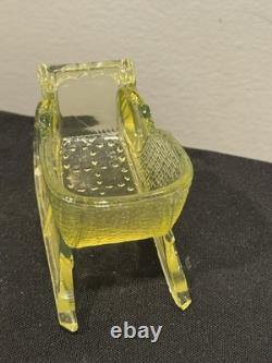 Uranium Glass Vaseline Santa Santa sleigh christmas