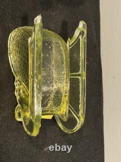 Uranium Glass Vaseline Santa Santa sleigh christmas