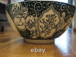 VAILLANCOURT Father Christmas Santa Claus Wassail Punch Bowl 14 Classical