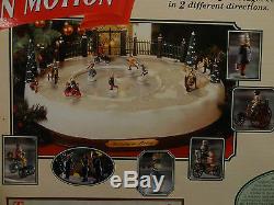VIDEO! Mr Christmas Holiday In Motion Ice Skating Pond Park Christmas Village
