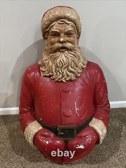 VINTAGE 1950's STYROFOAM SANTA CLAUS LIFE SIZE MOLD HALF STORE DISPLAY CHRISTMAS