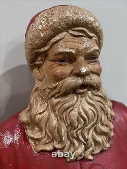 VINTAGE 1950's STYROFOAM SANTA CLAUS LIFE SIZE MOLD HALF STORE DISPLAY CHRISTMAS