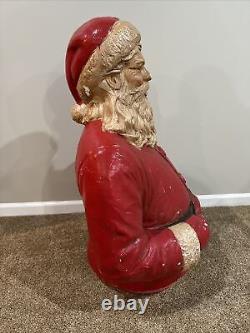 VINTAGE 1950's STYROFOAM SANTA CLAUS LIFE SIZE MOLD HALF STORE DISPLAY CHRISTMAS