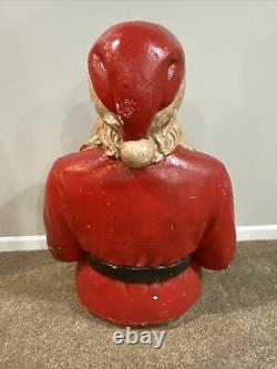 VINTAGE 1950's STYROFOAM SANTA CLAUS LIFE SIZE MOLD HALF STORE DISPLAY CHRISTMAS