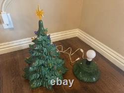 VINTAGE Atlantic Mold 19 Ceramic Christmas Tree Classic Green Lighted