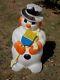 Vintage Christmas Lighted Blow Mold 32 Snowman Holding Broom