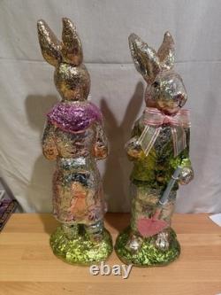 VINTAGE FOIL WRAPPER EASTER BUNNY. 18 TALL. Very Collectable View Pictures