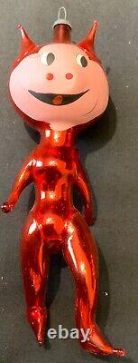 VINTAGE HALLOWEEN ITALIAN GLASS ORNAMENT DEVIL WithEXTENDED ARMS & LEGS