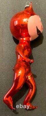 VINTAGE HALLOWEEN ITALIAN GLASS ORNAMENT DEVIL WithEXTENDED ARMS & LEGS