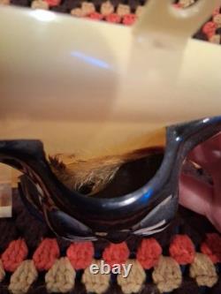 VINTAGE HALLOWEEN ROSBRO HARD PLASTIC TOY Black CAT CANDY CONTAINER Wall Plaque