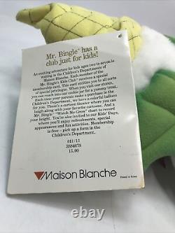 VINTAGE MR. BINGLE PLUSH DOLL withTag 1988 80s Maison Blanche READ