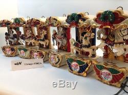 VINTAGE Mr Christmas Animated Holiday Lighted Musical Carousel 6 Horses 21 Songs