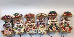 VINTAGE Mr Christmas Animated Holiday Lighted Musical Carousel 6 Horses 21 Songs