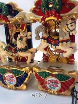 VINTAGE Mr Christmas Animated Holiday Lighted Musical Carousel 6 Horses 21 Songs