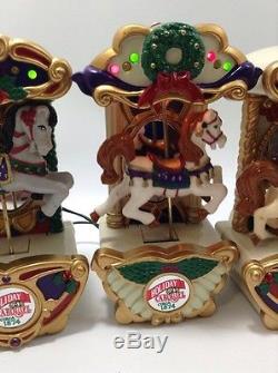 VINTAGE Mr Christmas Animated Holiday Lighted Musical Carousel 6 Horses 21 Songs