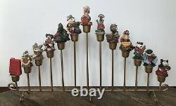 VTG 12 days of Christmas Handcrafted Farm Animals Display whimsical Cottagecore