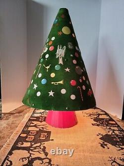 VTG 1950s Christmas tree motion revolving spinning light up sign santa reindeer
