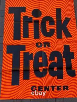 VTG 1968 HALLOWEEN Trick Or TREAT retail store display sign HUGE paper 40x54 #2