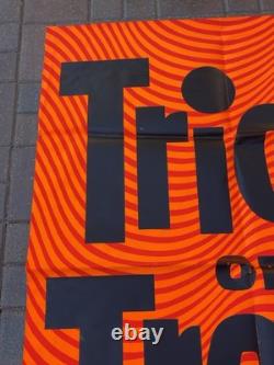 VTG 1968 HALLOWEEN Trick Or TREAT retail store display sign HUGE paper 40x54 #2