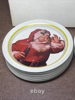 VTG 1983 Coca-Cola Sprite Free Santa Metal Coaster Display with 49 New Pcs 22 WOW