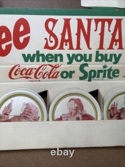 VTG 1983 Coca-Cola Sprite Free Santa Metal Coaster Display with 49 New Pcs 22 WOW