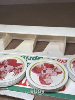 VTG 1983 Coca-Cola Sprite Free Santa Metal Coaster Display with 49 New Pcs 22 WOW