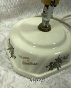 VTG 2 Piece Ceramic Christmas Tree Leviton Lamp Signed A Dawson 1974 Snow Cover