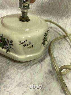 VTG 2 Piece Ceramic Christmas Tree Leviton Lamp Signed A Dawson 1974 Snow Cover