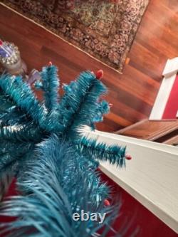 VTG. 50 inch authentic dyed goose feather green christmas tree withred berries VTG. 50 inch authentic dyed goose feather green christmas tree withred berries