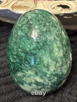 VTG Alabaster Hand Carved Easter Eggs Set Of 12 (TRAY NOT INCLUDED)