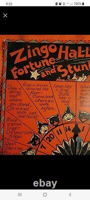 VTG Antique 1935 Beistle Halloween Zingo Fortune and Stunt Game Cardboard