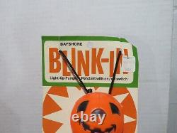 VTG Bayshore Blink In Halloween JOL Pumpkin Flashlight Blow Mold & Original Card