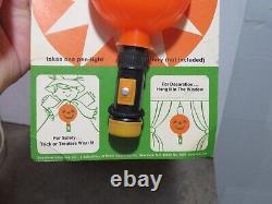 VTG Bayshore Blink In Halloween JOL Pumpkin Flashlight Blow Mold & Original Card