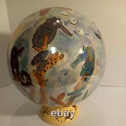 VTG Blue Sky Clayworks Gazing Ball Globe Rare & Stunning! Under Sea World