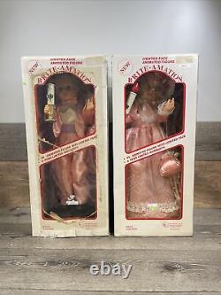 VTG Brite-Amation Boy & Girl Animated Christmas Motion Figure Telco With Box 25